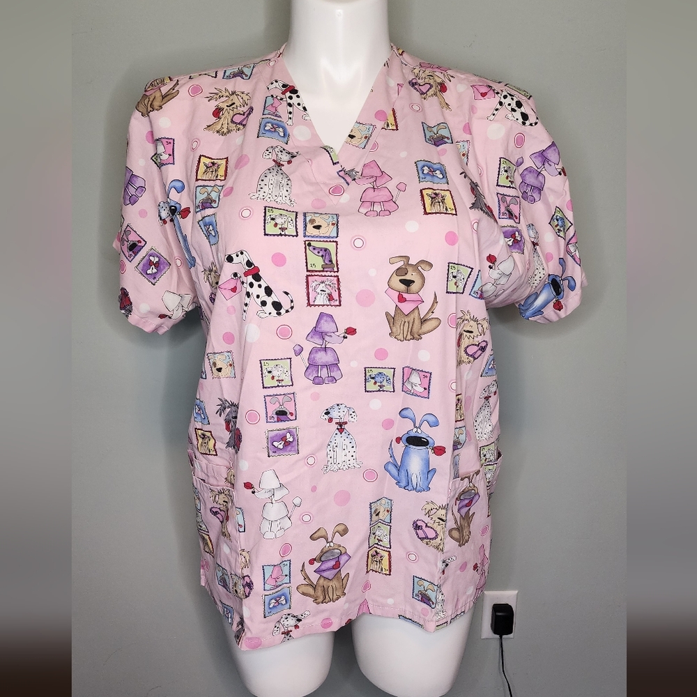 H.Q. High Quality Animal Print Scrub Top